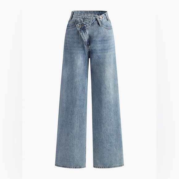 Commense Denim - Commense Light Blue Wide-Leg High Waist Jeans